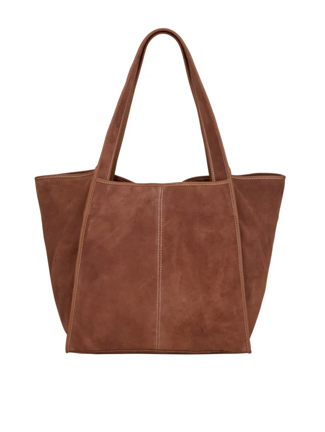 Suede Laurel Bag, Brown Tortoise Shell
