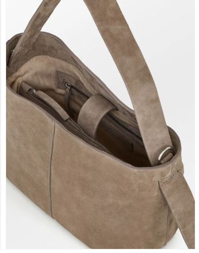 Suede Fraya Small Bag, Moral Gray