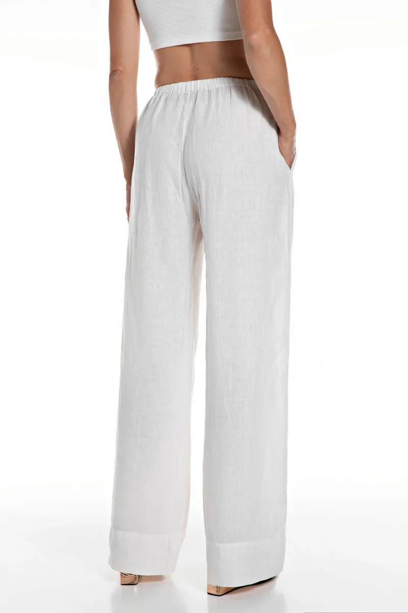Linen Pigiama Pants, Natural White