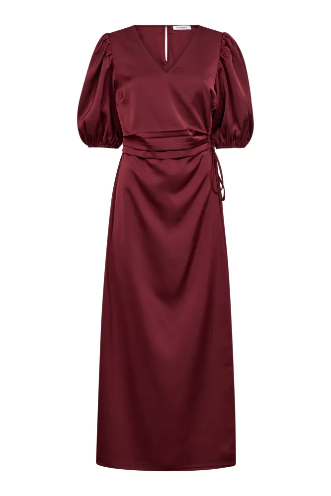 Safira Wrap Dress, Wine Red