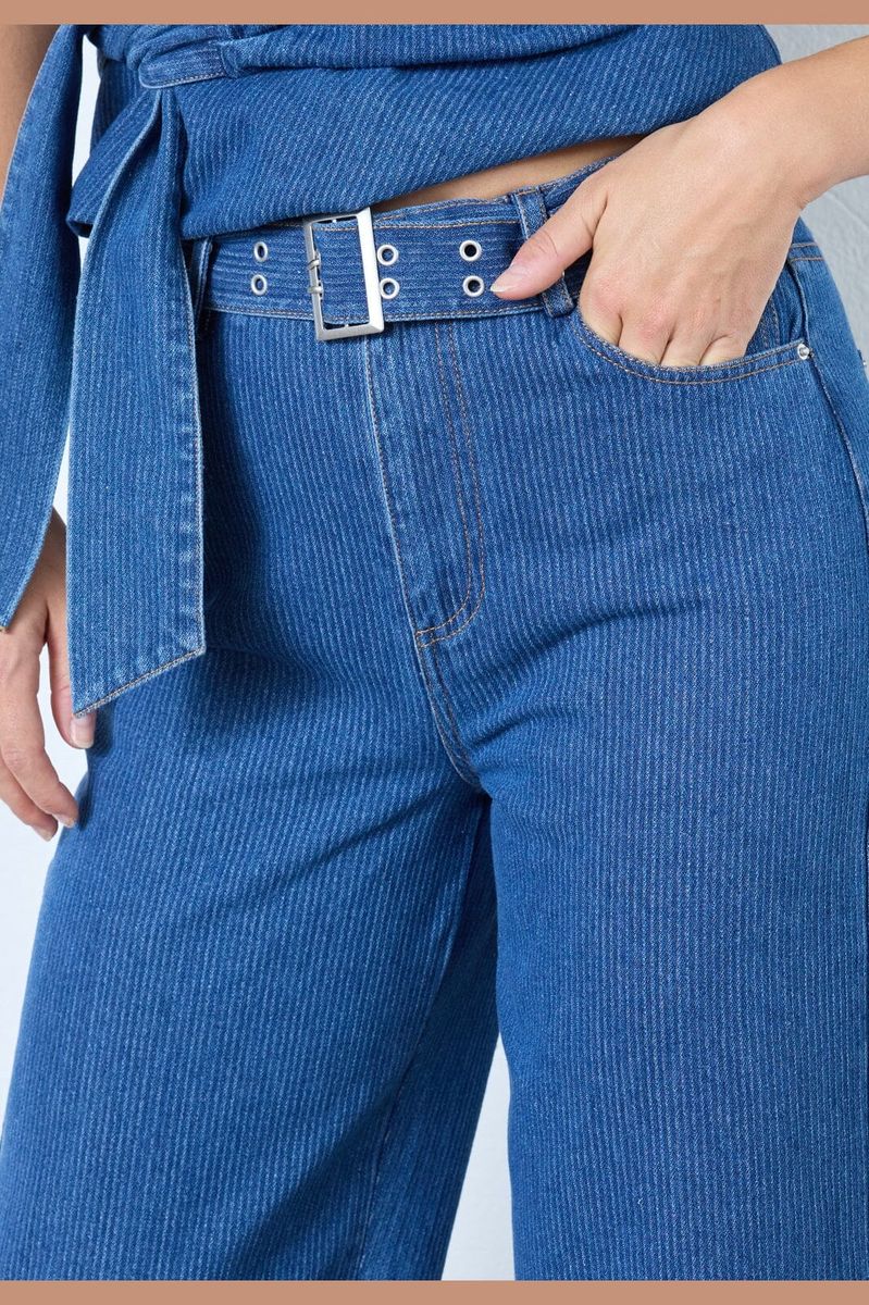 Kimmy Belt Jeans, Dark Denim