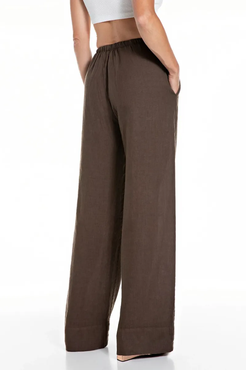 Linen Pigiama Pants, Coffee