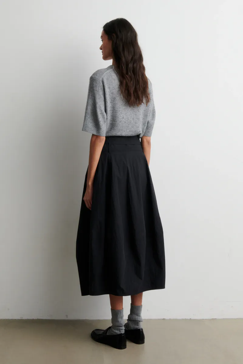 Amala Knit SS O-Neck, Mid Grey Melange