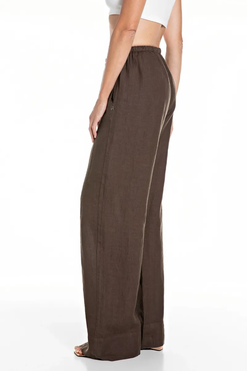 Linen Pigiama Pants, Coffee