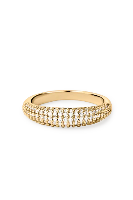 Hovedbilde Thin Pavé Dome Ring, Gold