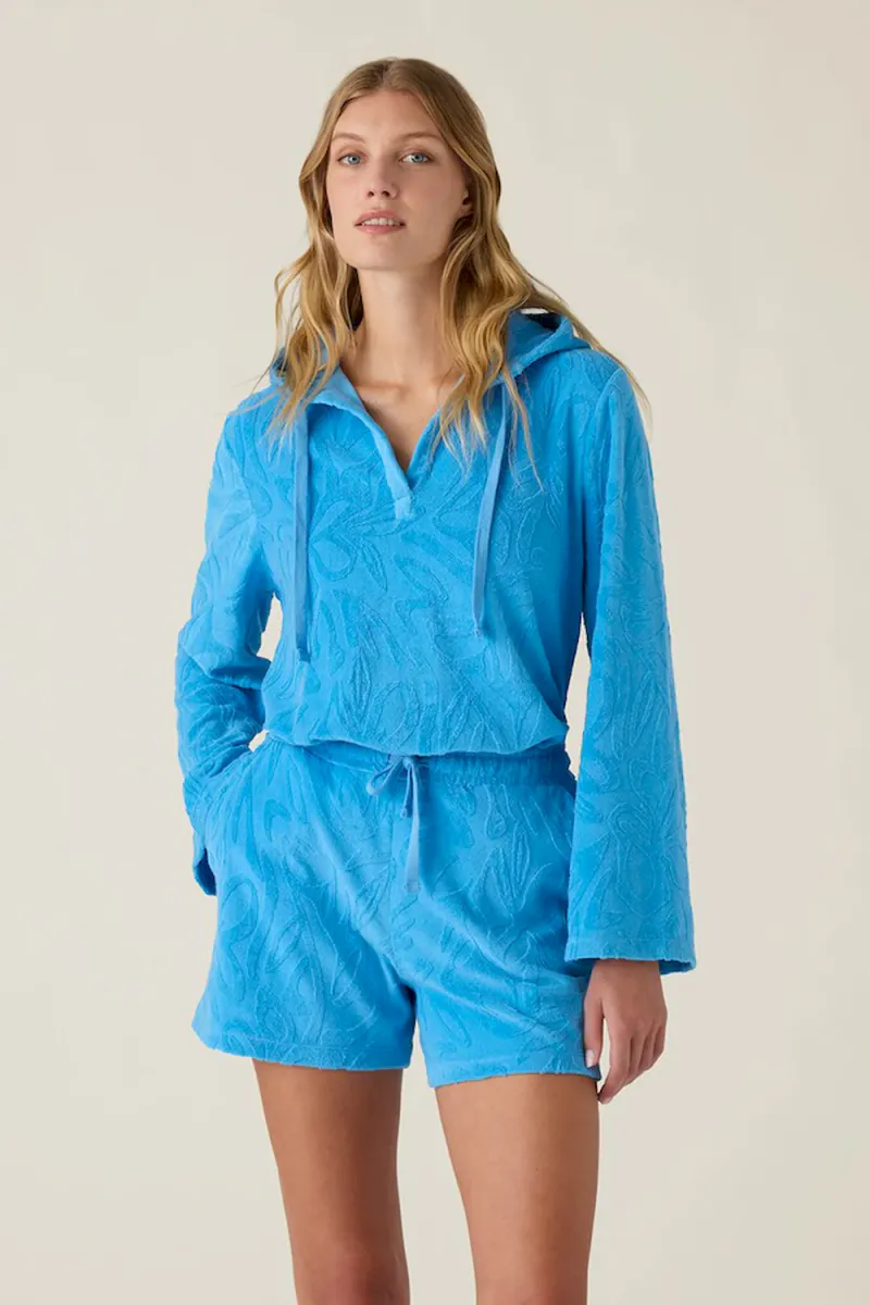 Organic Cotton Terry Shorts, Blue