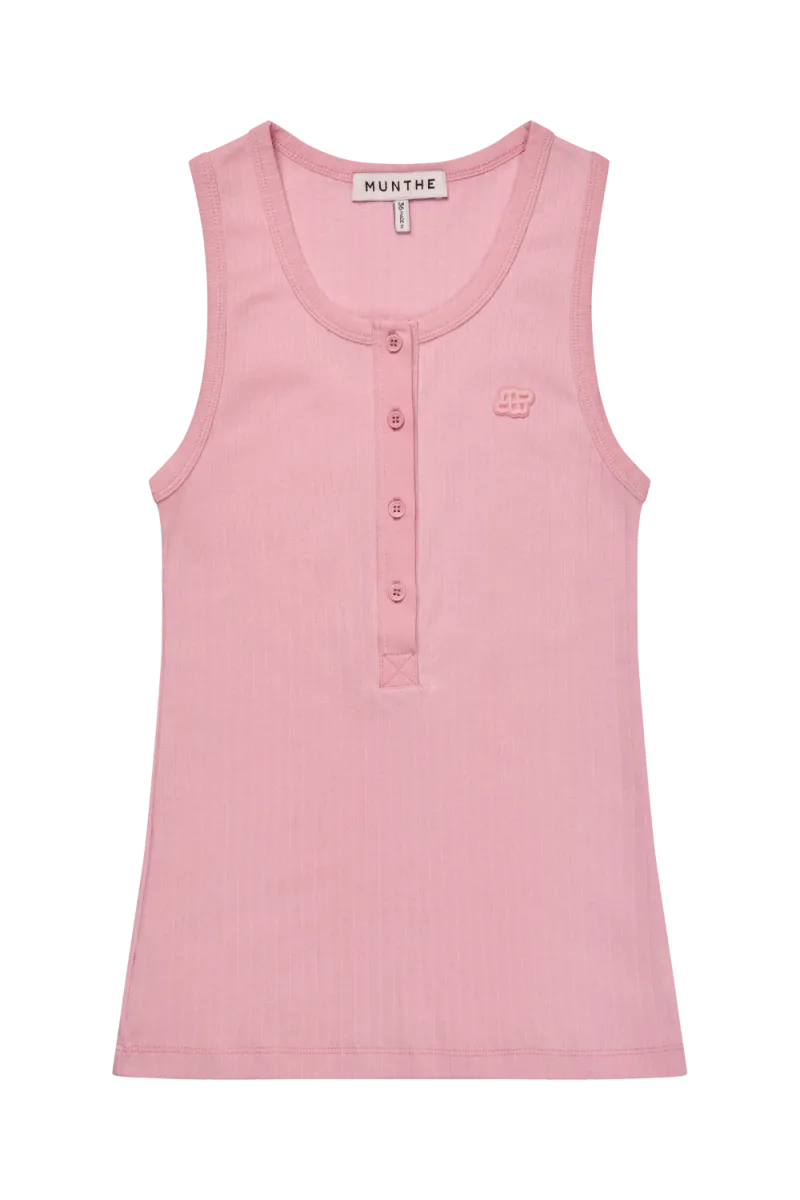 Roth Buttoned Tank Top, Rose