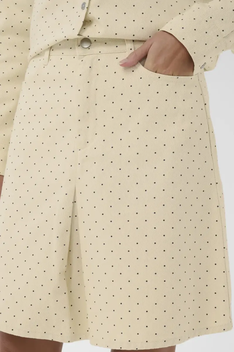 Patricia Skirt, Turtledove Black Tiny Dots