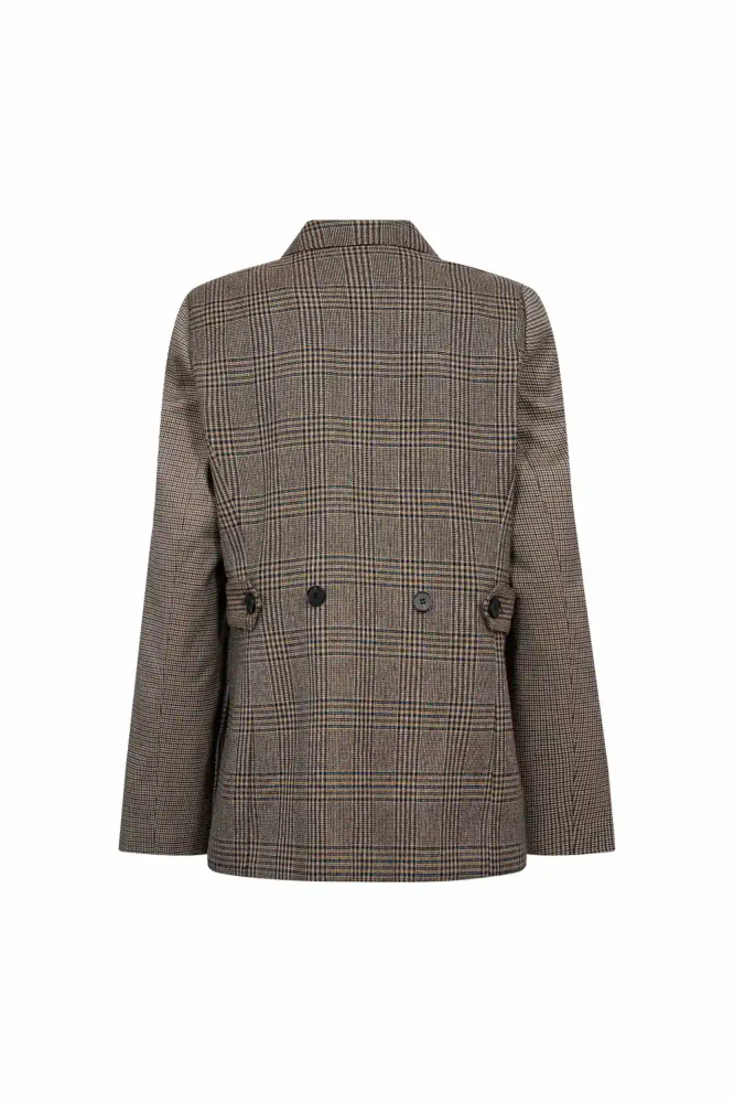 Veya Check Fitted Blazer, Brown