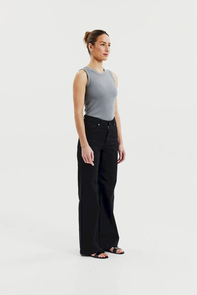 Tank Crew-Neck Ribbed, Fog Grey