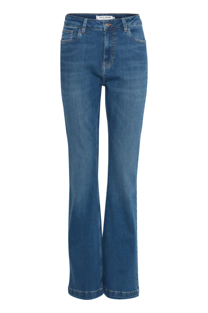 Becca UHW Bootcut Leg, Medium Blue Denim