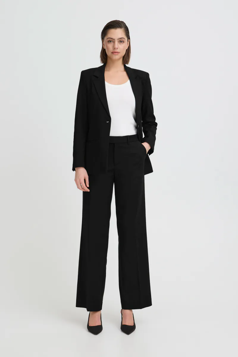 Bindy HW Pant Wide Leg, Black Beauty