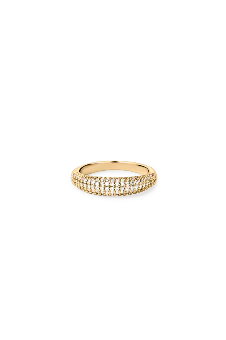 Hovedbilde Thin Pavé Dome Ring, Gold