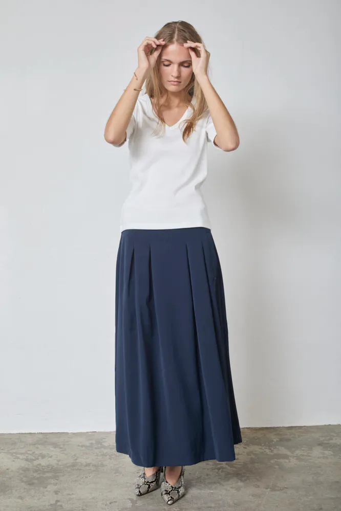 Granny Rib SS V-Tee, Off white