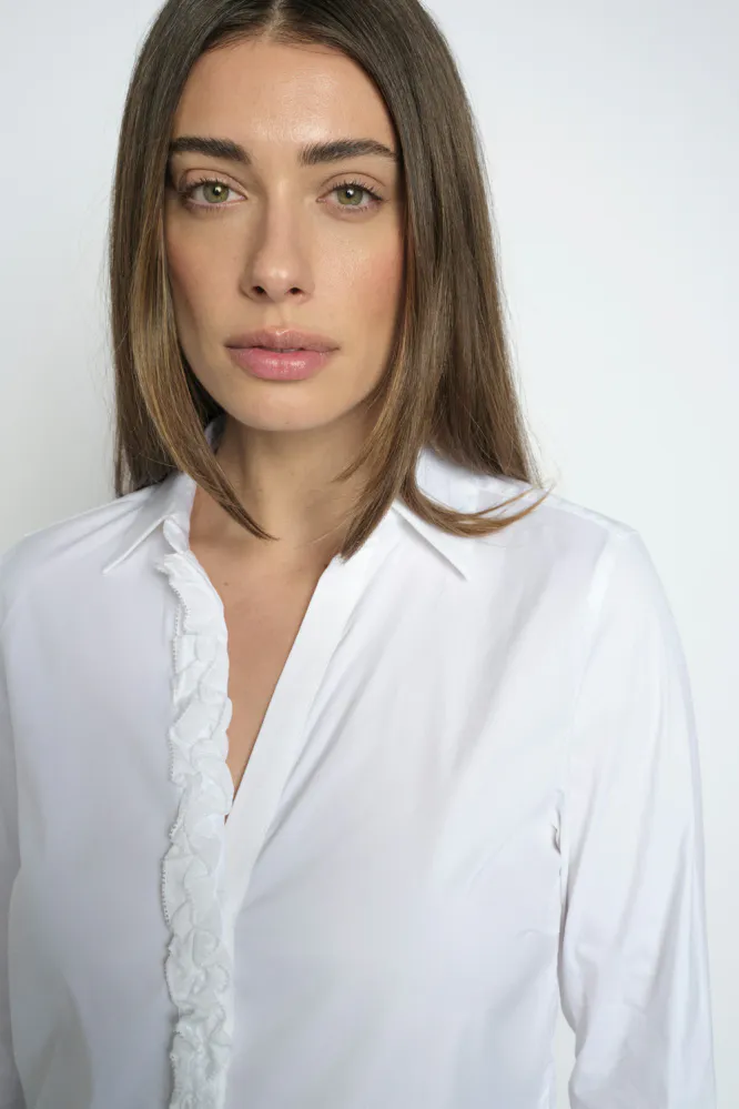 Sybel Satin Shirt, White