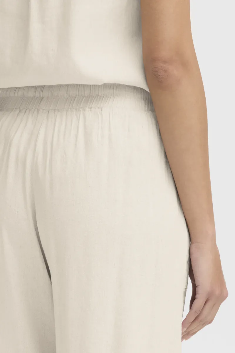 Luca Pant Full Length, Wide, Sandshell Melange