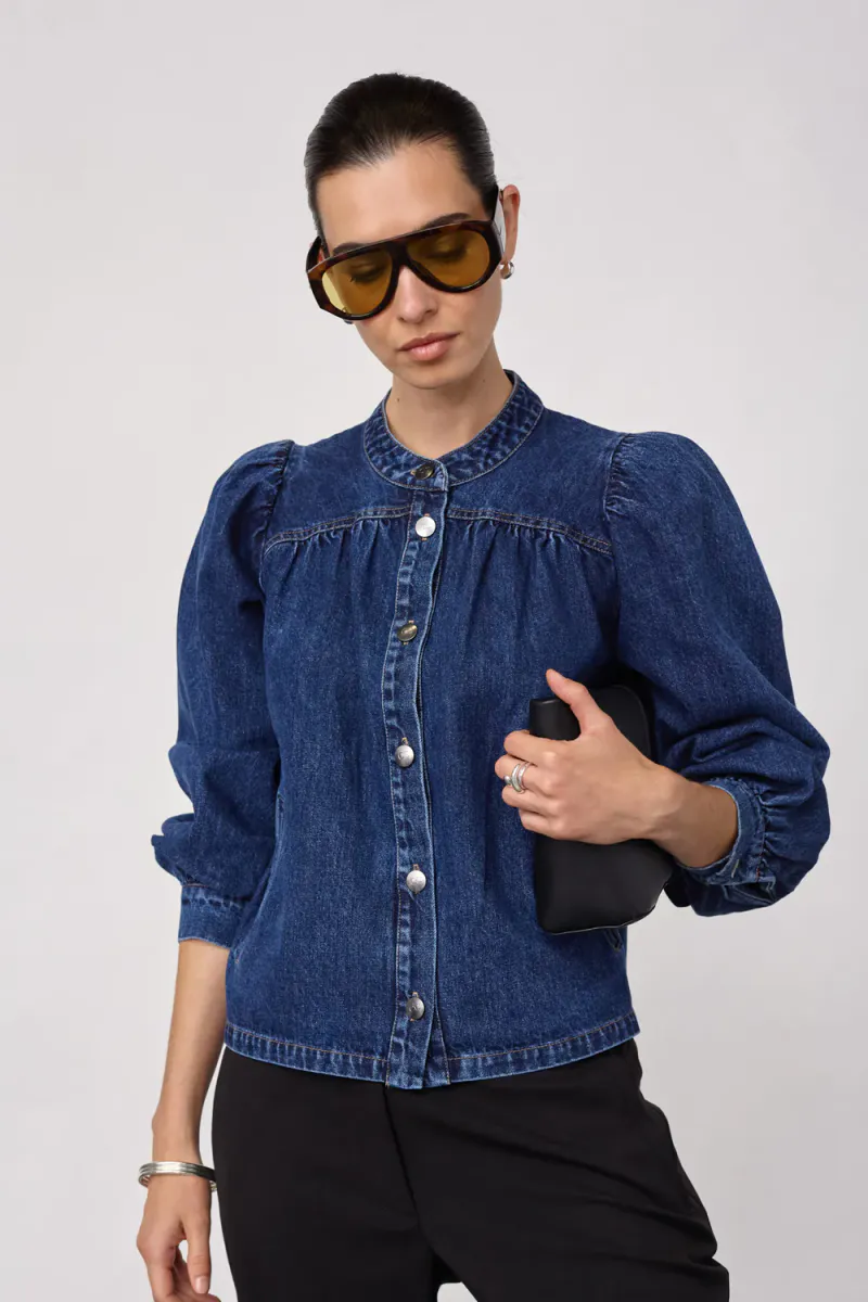 Denice LS Denim Shirt, Used Denim