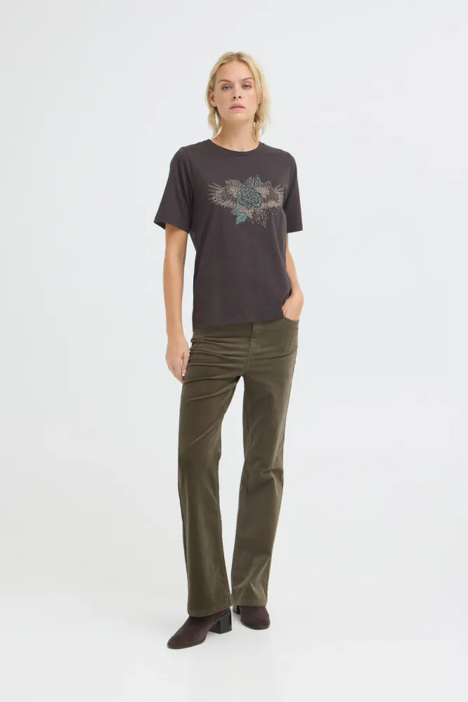Sally UHW Pant Bootcut, Grape Leaf