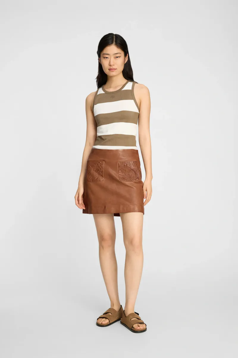Tezza Tank Top, Stripe Mocca