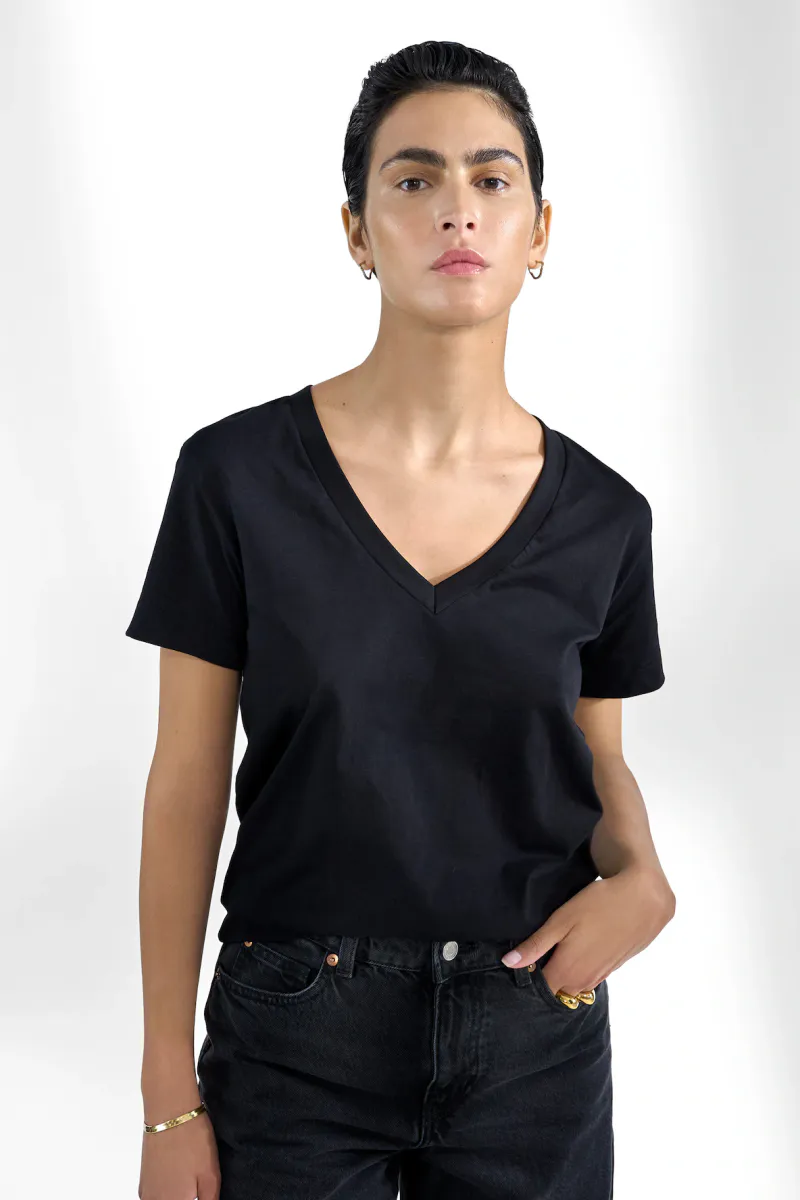 V-Neck Regular, Black