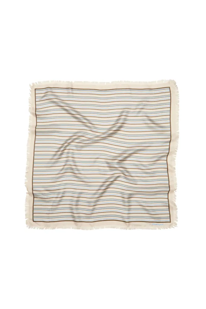 Scallopia Striped Sia Scarf, Birch White