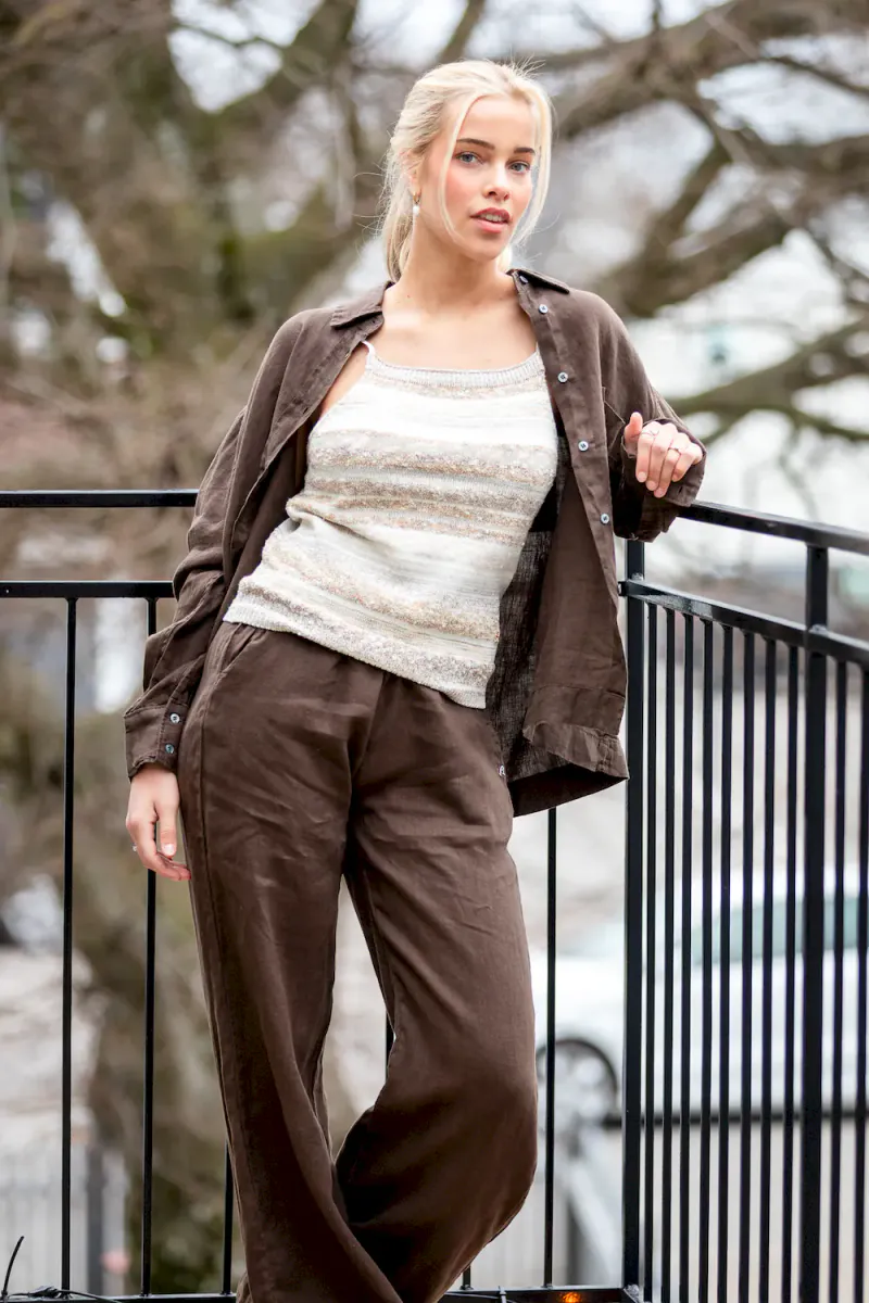 Replay Linen Shirt, Coffee