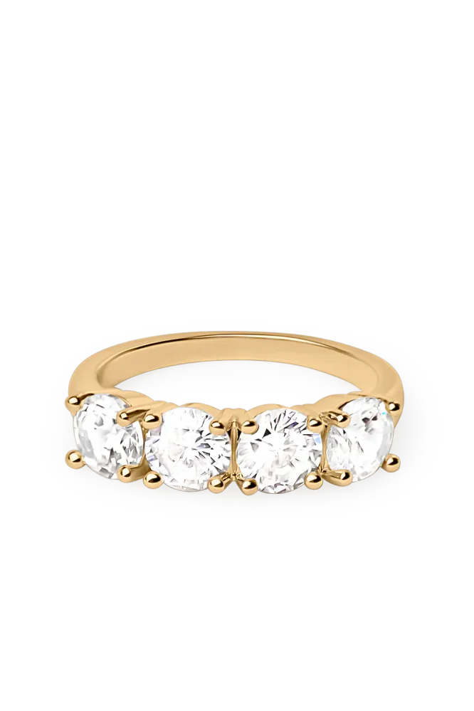 Quattro Zirconia Ring, Gold