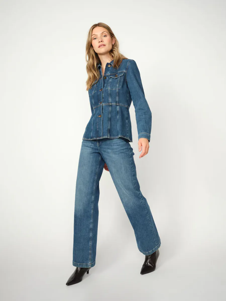 Dara Deco Jeans, Mid Blue