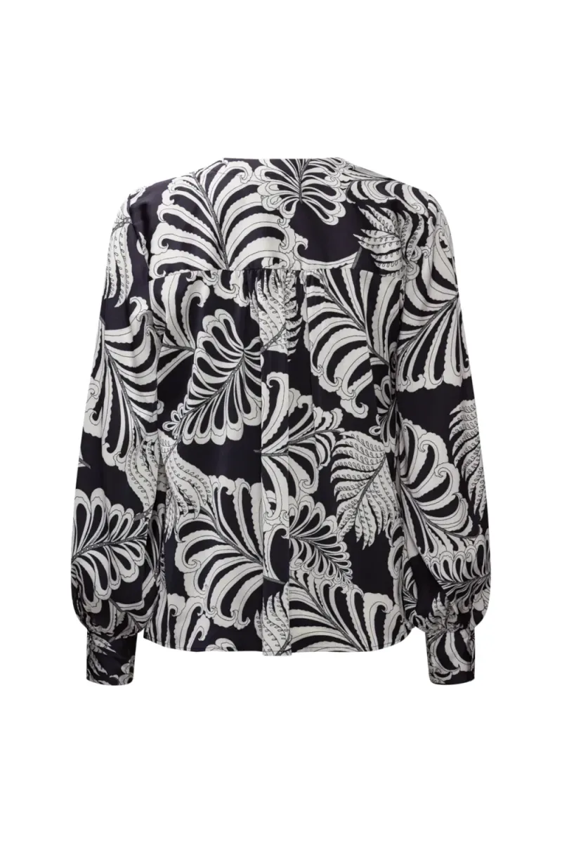 Amelia Shirt, Navy Palm