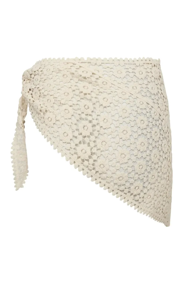 Calin Crochet Scarf Skirt, Off white
