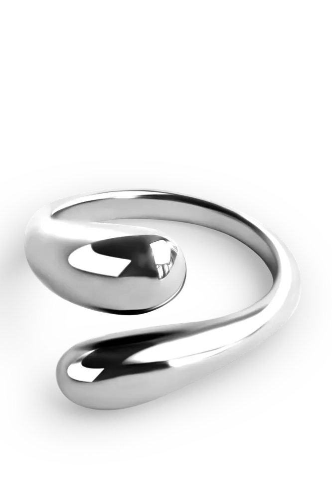 Adjustable Sleek Ring, Silver