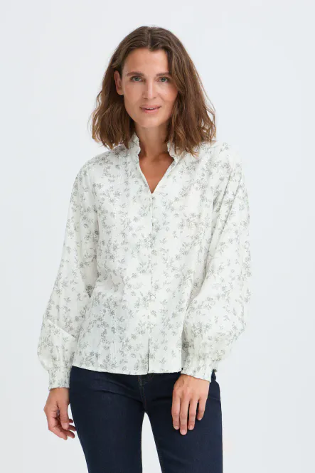 Hovedbilde Deborah LS Blouse, Birch With Brown Flowers