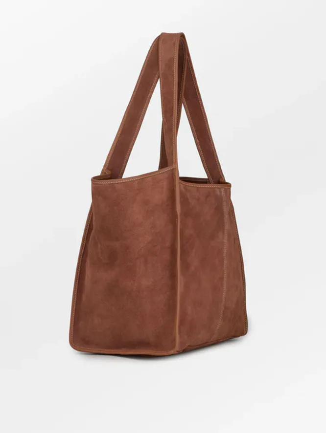 Suede Laurel Bag, Brown Tortoise Shell