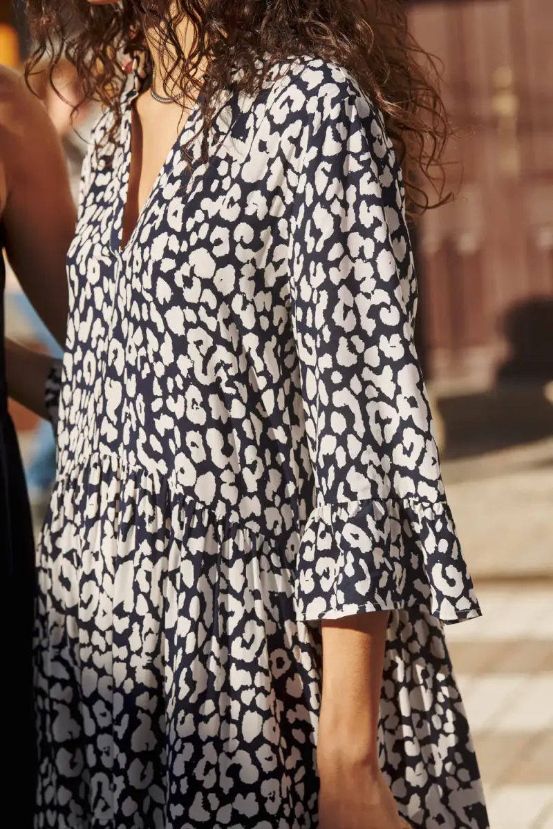 Eda Dress, Nightsky Ice Leopard