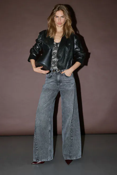 Hovedbilde Vicky Stone Wide Jeans, Black