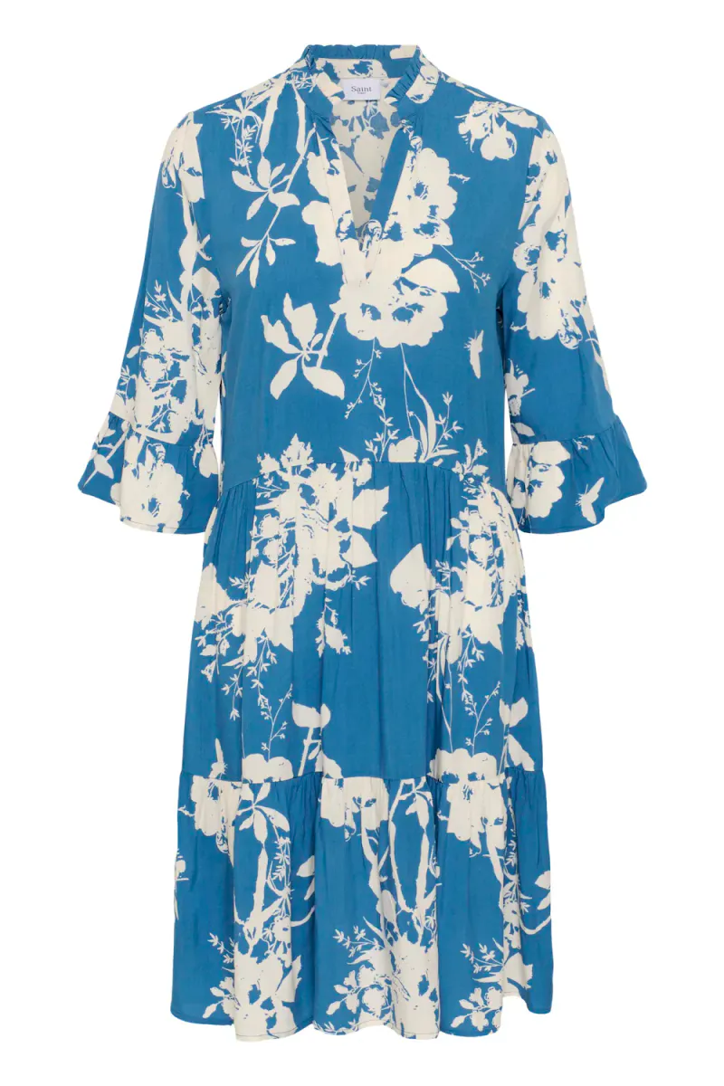 Eda Dress, Vallarta Blue Flower Bouquet