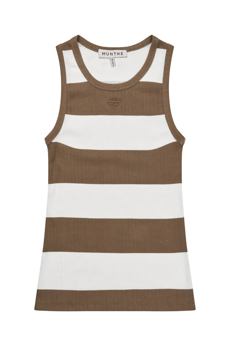 Tezza Tank Top, Stripe Mocca