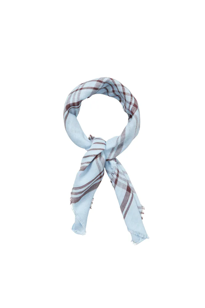 Grid Cowea Scarf, Skyway Blue