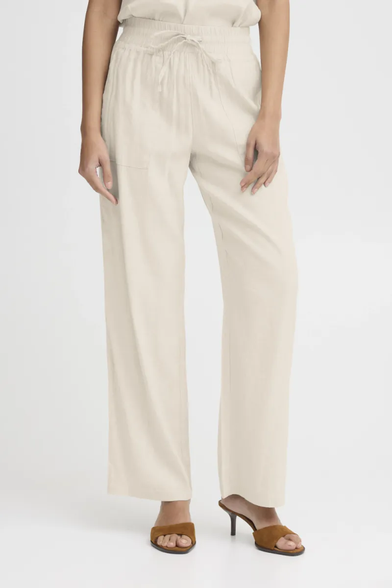 Luca Pant Full Length, Wide, Sandshell Melange