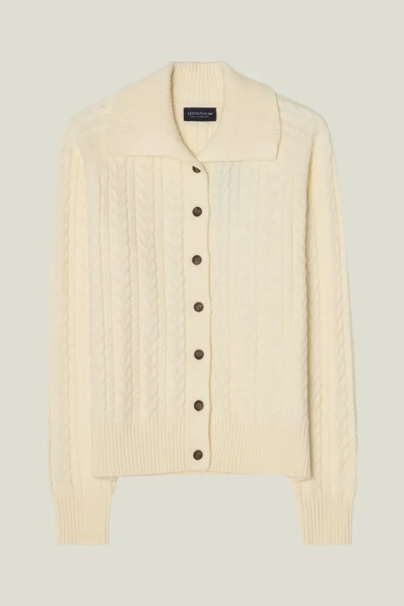 Cable Cardigan, Offwhite
