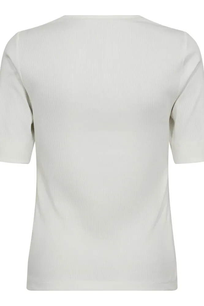 Granny Rib SS V-Tee, Off white