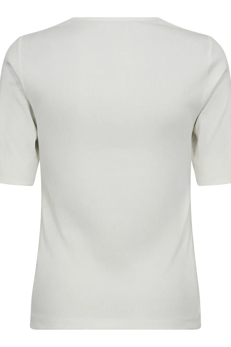 Granny Rib SS V-Tee, Off white