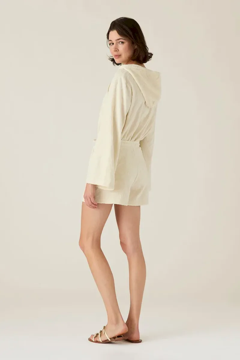 Organic Cotton Terry Shorts, Offwhite