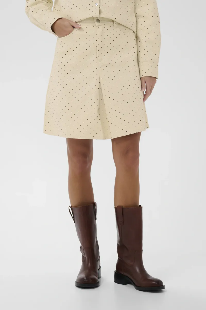Patricia Skirt, Turtledove Black Tiny Dots