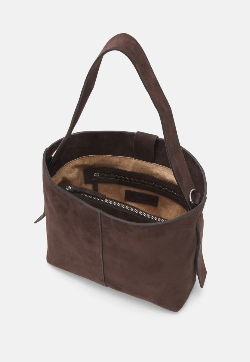 Suede Fraya Small Bag, Hot Fudge Brown