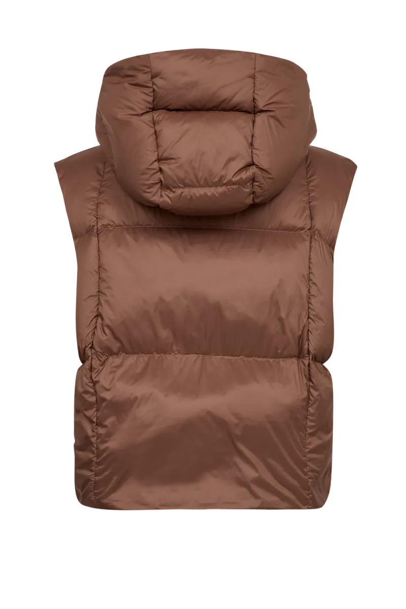 Kiara Tally Down Vest, Downtown Brown