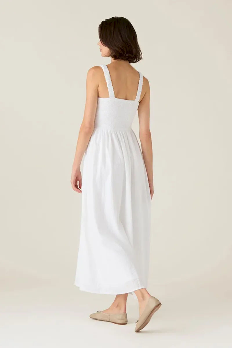 Seersucker Summer Dress, White