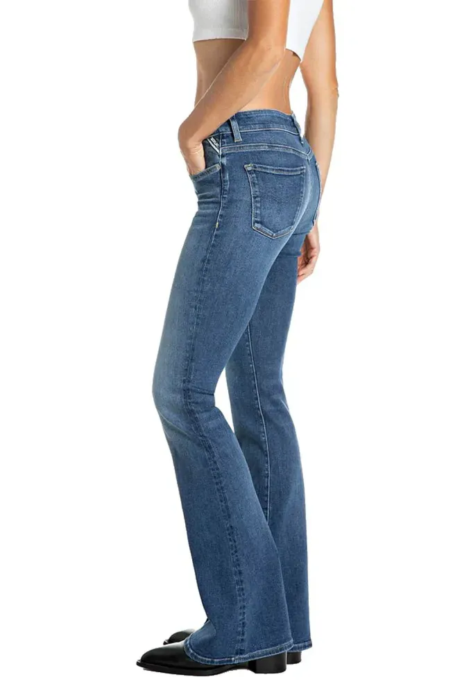 Joella Pants Flare Regular Waist Fit, Medium Blue