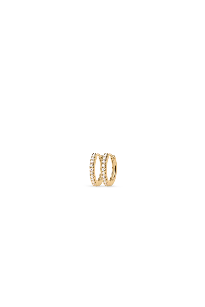 Zirconia Huggies, Gold (10mm)