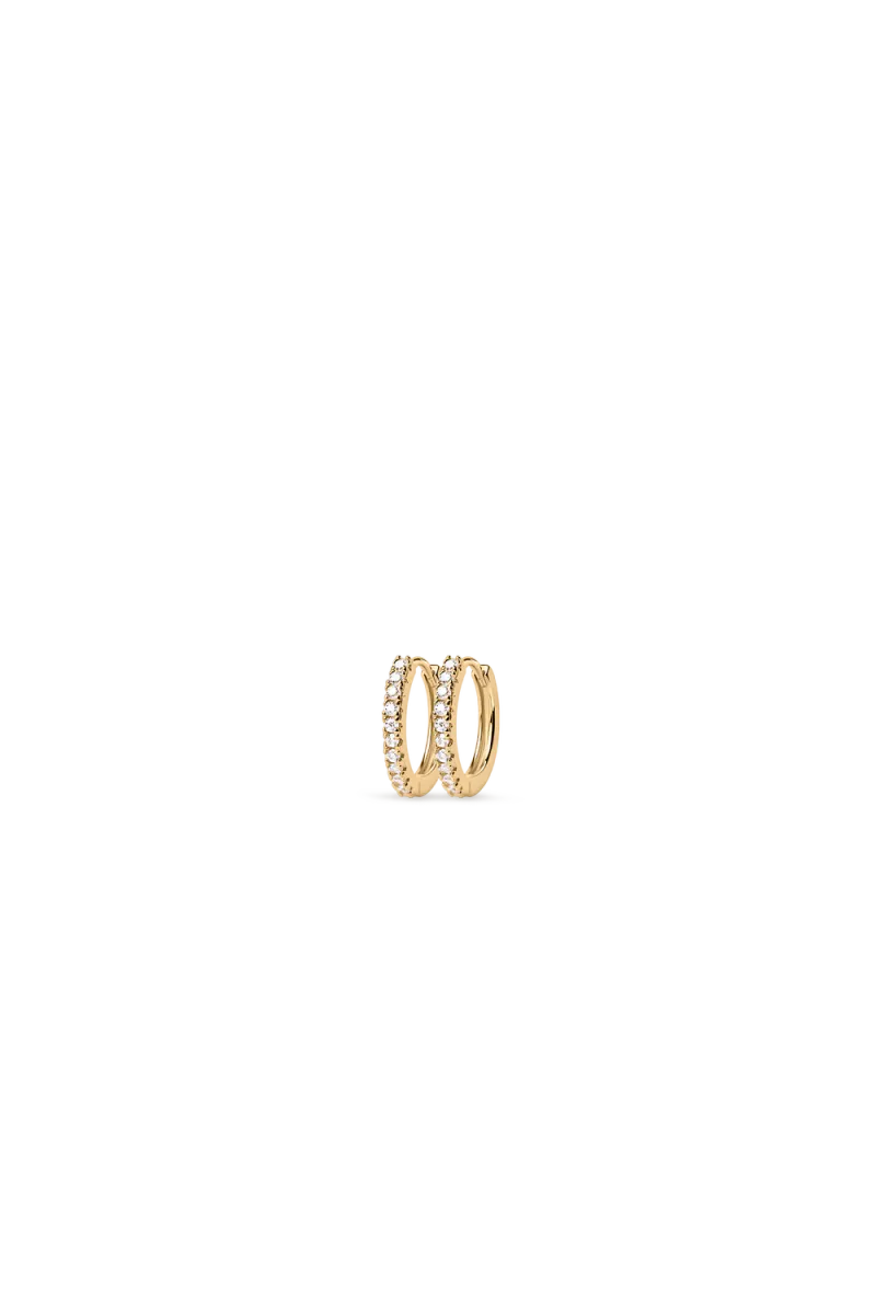 Zirconia Huggies, Gold (10mm)